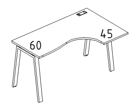 Стол эргономичный правый "Классика" на металлокаркасе TRE 140x90x75 A4.PRO images