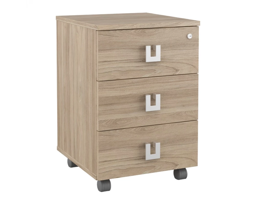 Тумба подкатная с 3 ящиками Solid Вяз