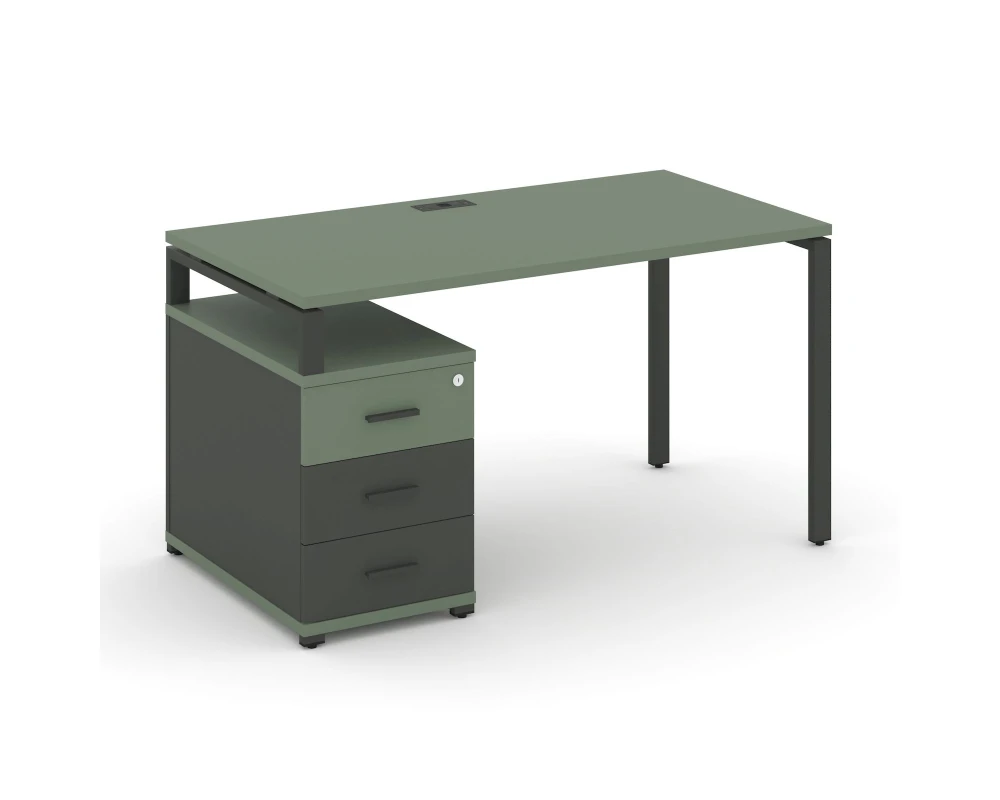 Стол письменный с 1 опорной тумбой CN.SP-301 W 980/1346x720x750 Концепт / Concept