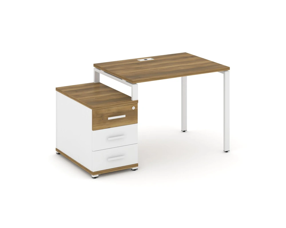 Стол письменный с 1 опорной тумбой CN.SP-301 W 980/1346x720x750 Концепт / Concept