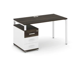 Стол письменный с 1 опорной тумбой CN.SP-303 W 1380/1746x720x750 Концепт / Concept images