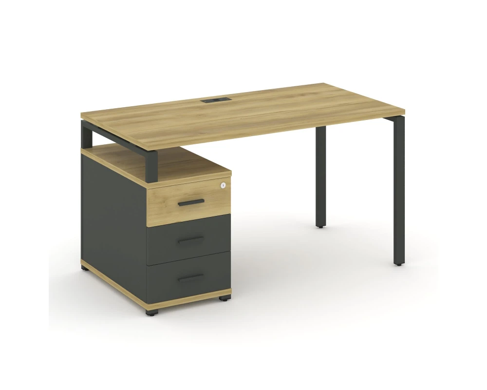 Стол письменный с 1 опорной тумбой CN.SP-303 W 1380/1746x720x750 Концепт / Concept