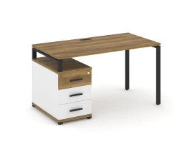 Стол письменный с 1 опорной тумбой CN.SP-303 W 1380/1746x720x750 Концепт / Concept images
