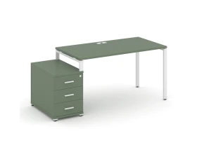 Стол письменный с 1 опорной тумбой CN.SP-303 W 1380/1746x720x750 Концепт / Concept images