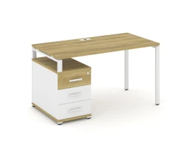 Стол письменный с 1 опорной тумбой CN.SP-303 W 1380/1746x720x750 Концепт / Concept images