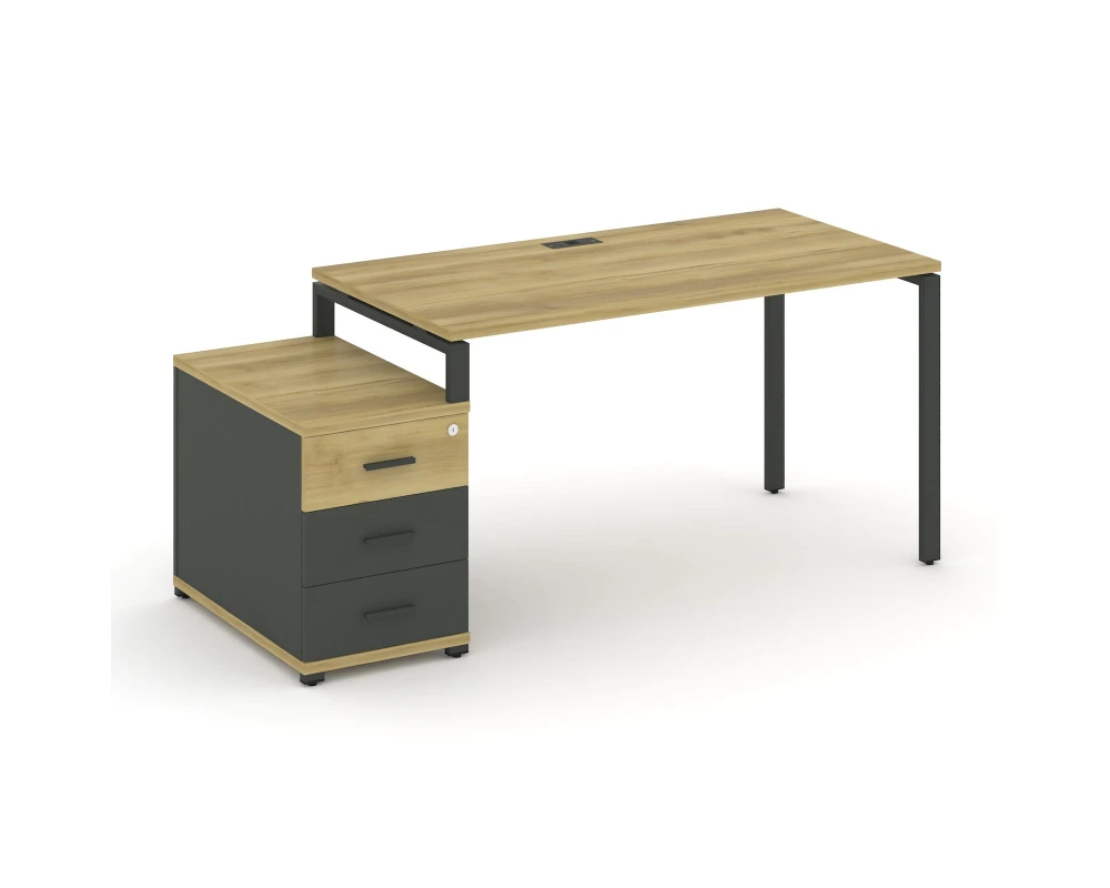 Стол письменный с 1 опорной тумбой CN.SP-303 W 1380/1746x720x750 Концепт / Concept