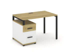 Стол письменный с 1 опорной тумбой CN.SP-306 W 1180/1546x720x750 Концепт / Concept images