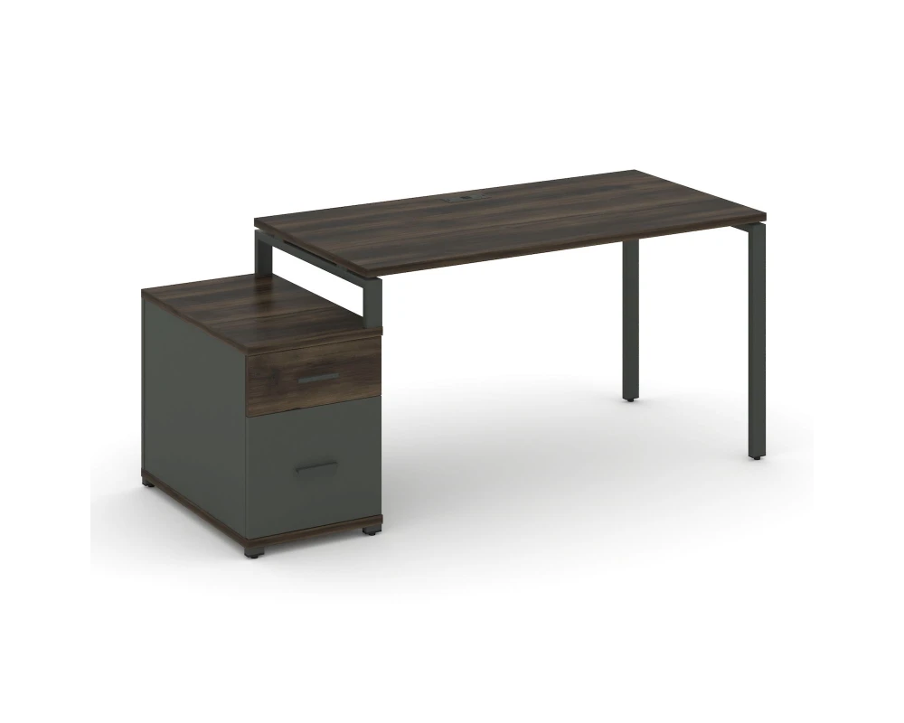 Стол письменный с 1 опорной тумбой CN.SP-307 W 1380/1746x720x750 Концепт / Concept