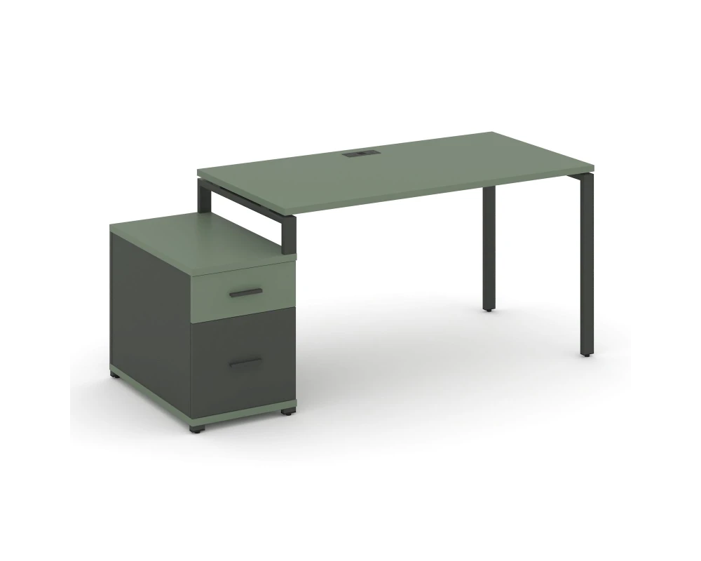 Стол письменный с 1 опорной тумбой CN.SP-307 W 1380/1746x720x750 Концепт / Concept