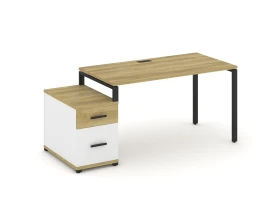 Стол письменный с 1 опорной тумбой CN.SP-307 W 1380/1746x720x750 Концепт / Concept images