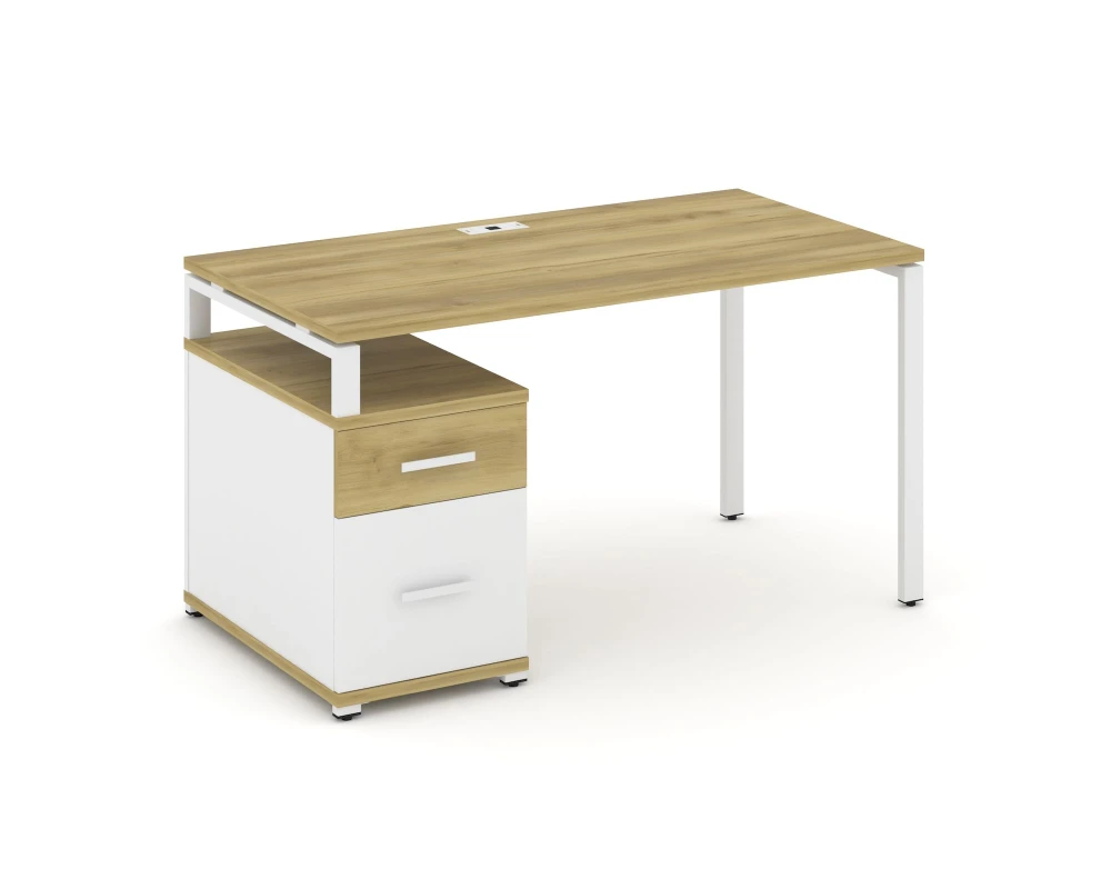 Стол письменный с 1 опорной тумбой CN.SP-307 W 1380/1746x720x750 Концепт / Concept