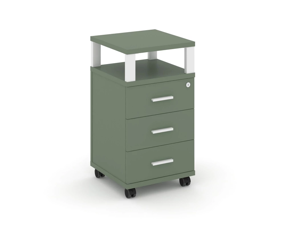 Тумба мобильная 3 ящ. с надставкой CN.TUM-004 W 420x420x782 Concept
