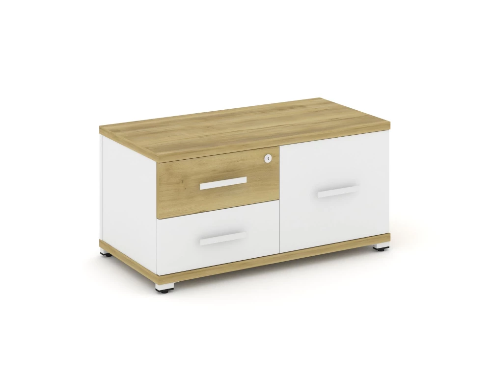 Тумба приставная широкая 2 ящ. 1 распаш. фасад CN.TSP-004 W 836x420x416 Concept