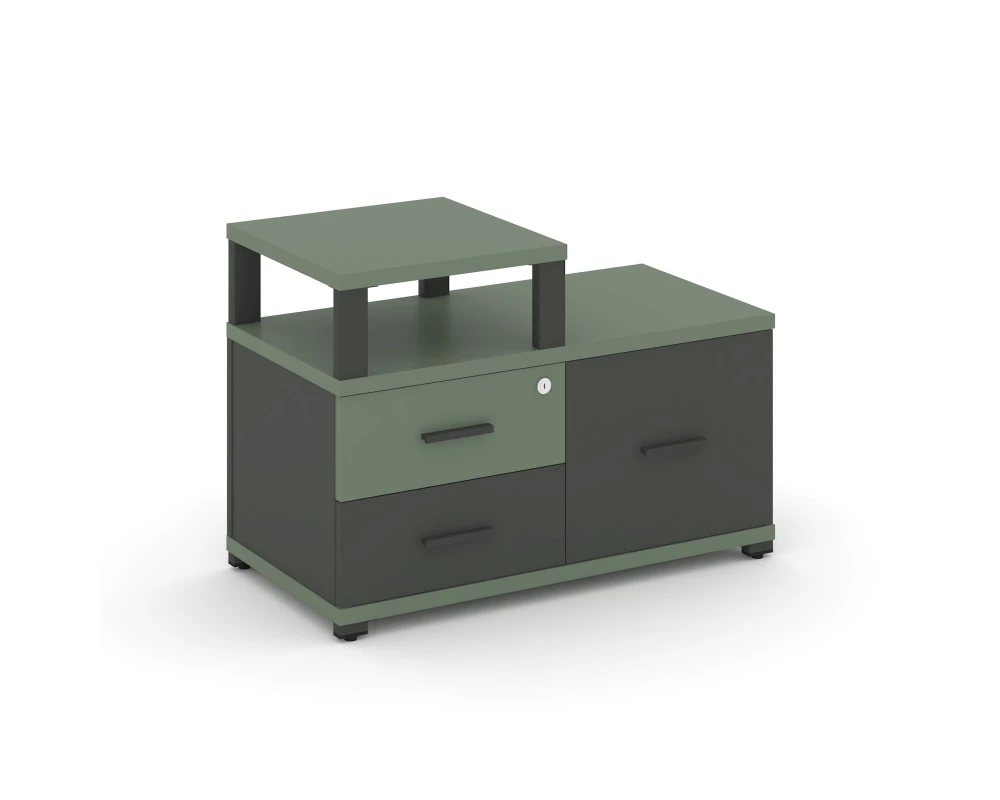 Тумба приставная широкая 2 ящ. 1 распаш. фасад с надставкой узкой CN.TSP-005 A 836x420x583 Concept