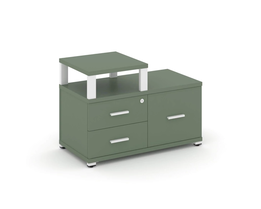 Тумба приставная широкая 2 ящ. 1 распаш. фасад с надставкой узкой CN.TSP-005 W 836x420x583 Concept