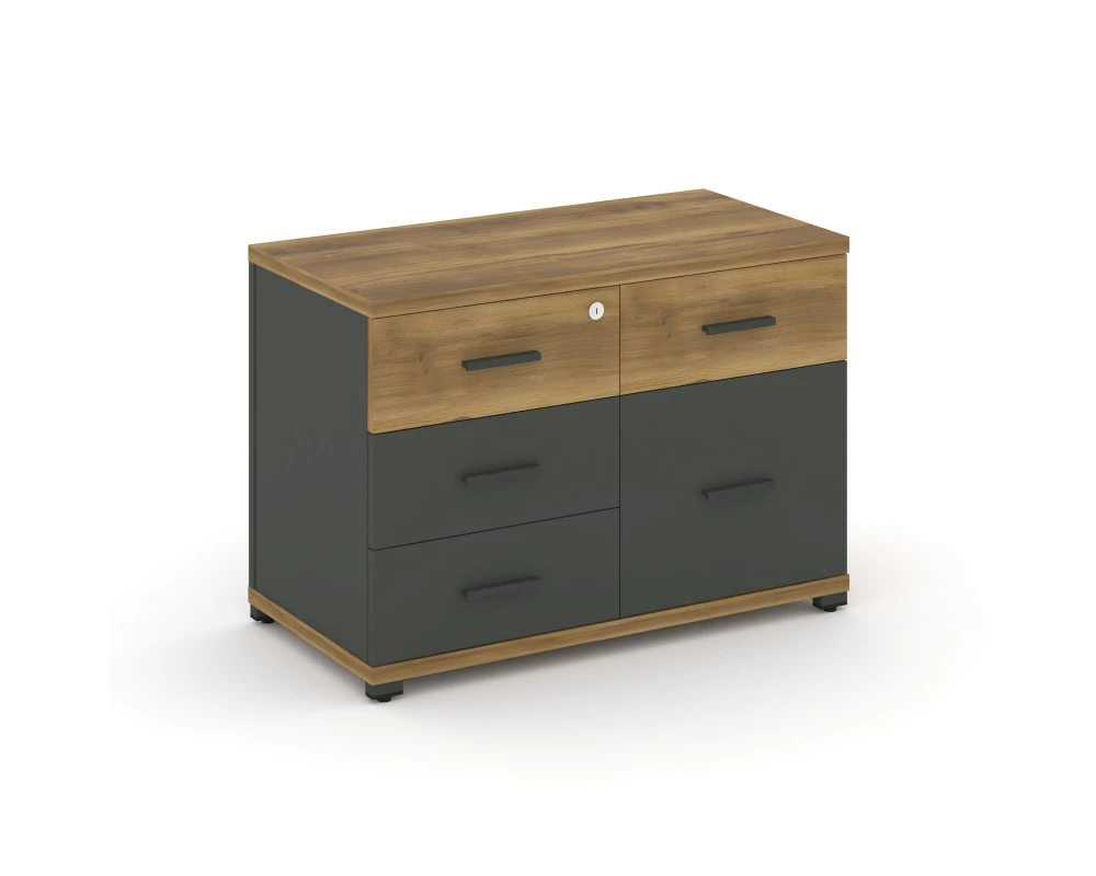 Тумба приставная широкая 4 ящ. 1 распаш. фасад CN.TSP-010 A 836x420x583 Concept