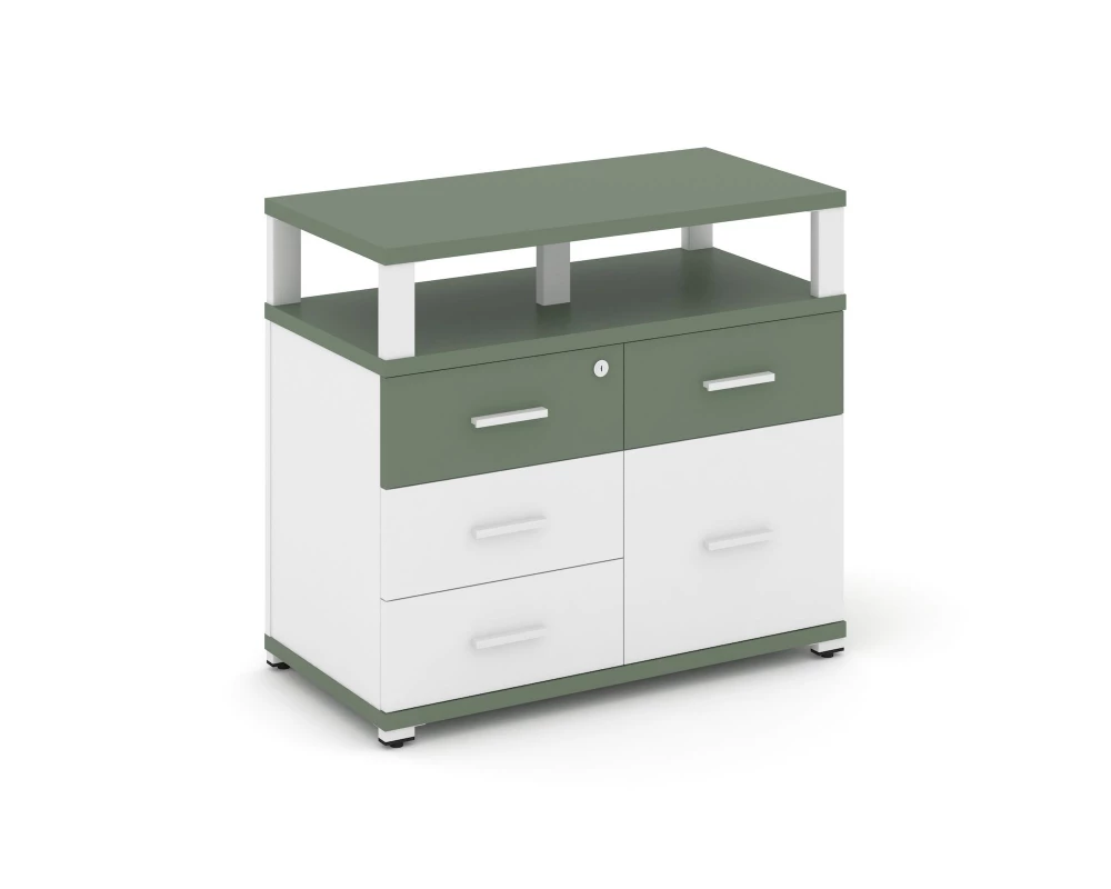 Тумба приставная широкая 4 ящ. 1 распаш. фасад с надставкой широкой CN.TSP-012 W 836x420x750 Concept