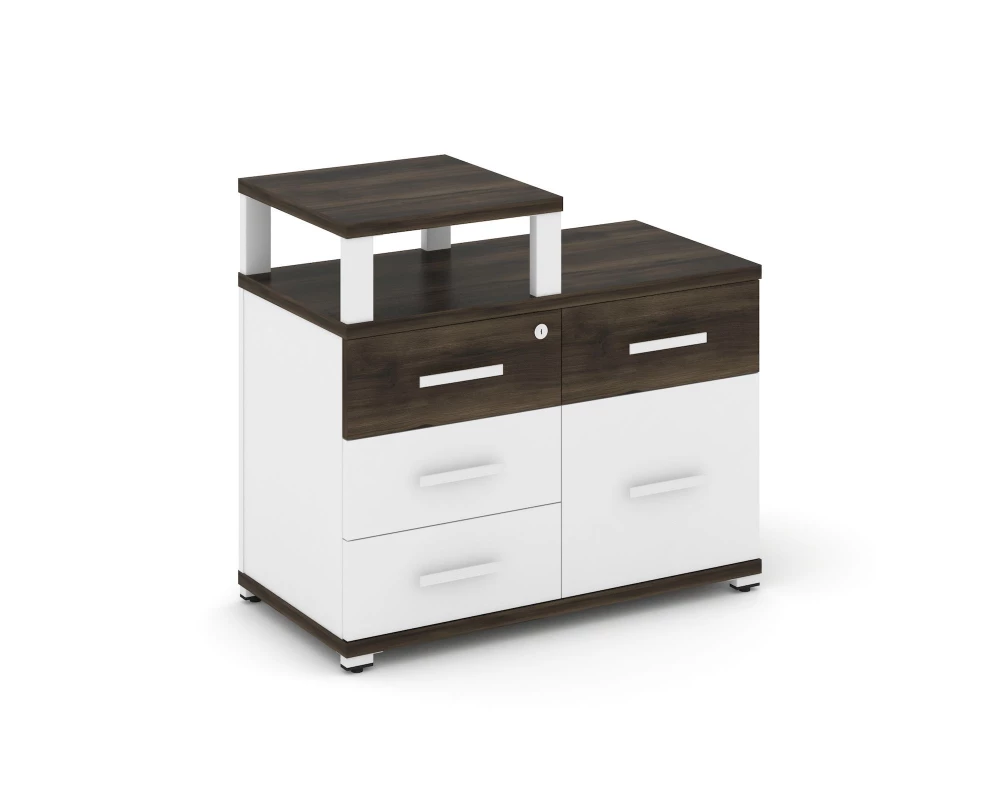 Тумба приставная широкая 4 ящ. 1 распаш. фасад с надставкой узкой CN.TSP-011 W 836x420x750 Concept