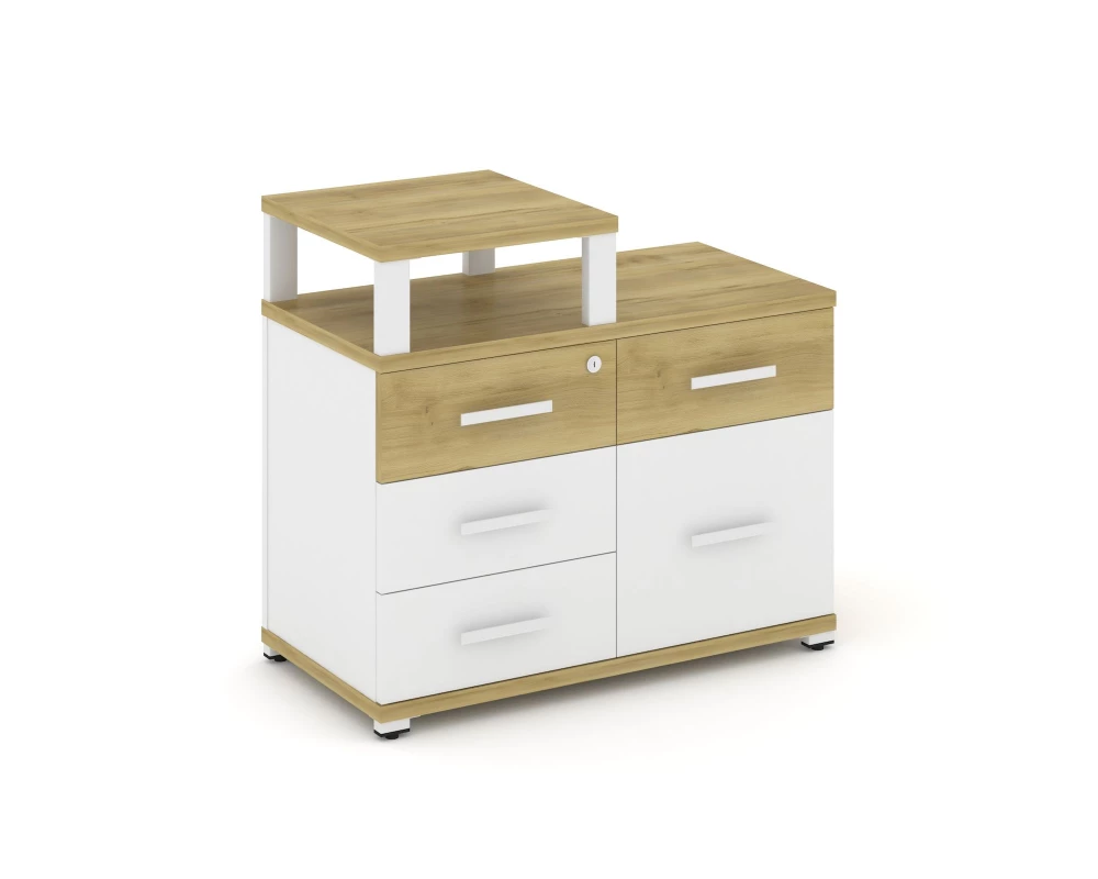 Тумба приставная широкая 4 ящ. 1 распаш. фасад с надставкой узкой CN.TSP-011 W 836x420x750 Concept