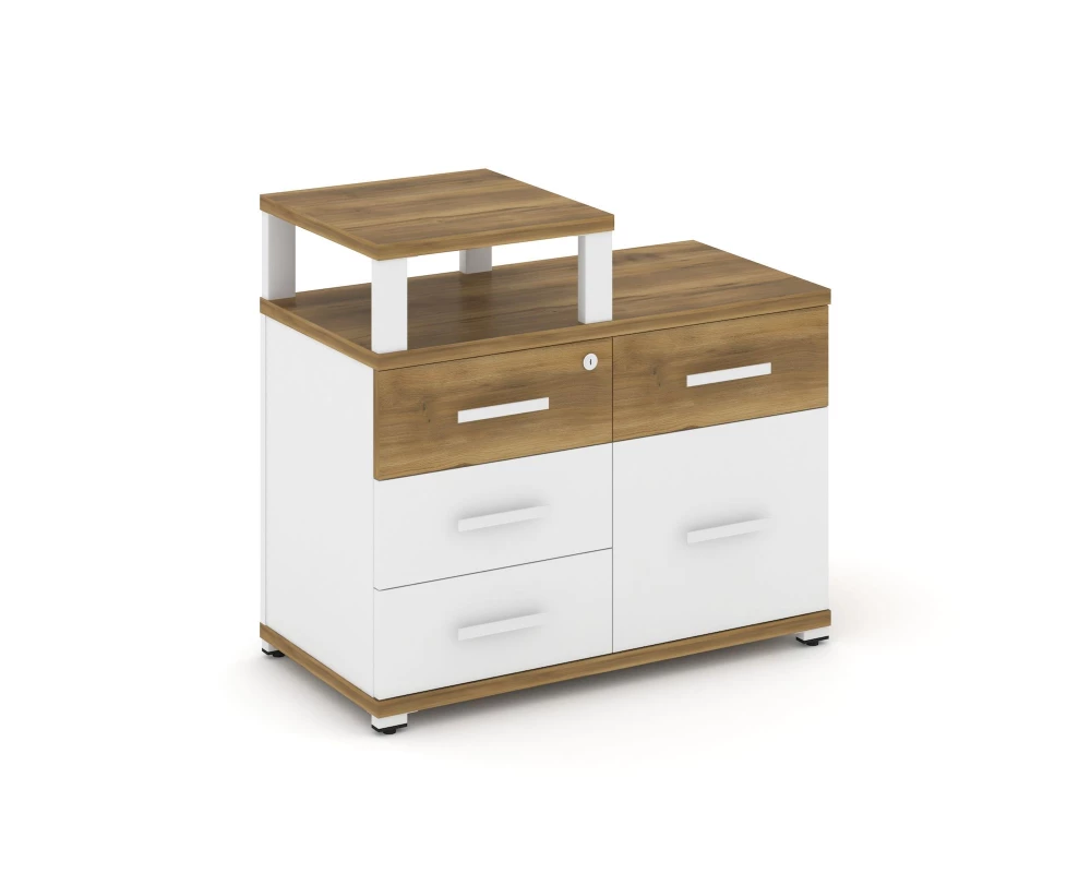 Тумба приставная широкая 4 ящ. 1 распаш. фасад с надставкой узкой CN.TSP-011 W 836x420x750 Concept