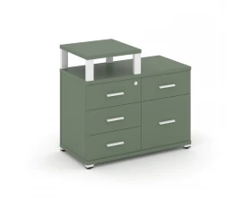 Тумба приставная широкая 4 ящ. 1 распаш. фасад с надставкой узкой CN.TSP-011 W 836x420x750 Concept images