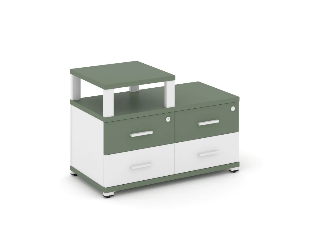 Тумба приставная широкая 4 ящ. с надставкой узкой CN.TSP-002 W 836x420x583 Concept