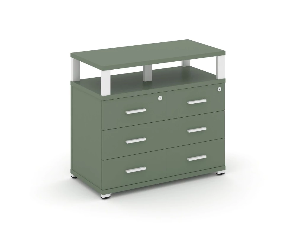 Тумба приставная широкая 6 ящ. с надставкой широкой CN.TSP-009 W 836x420x750 Concept