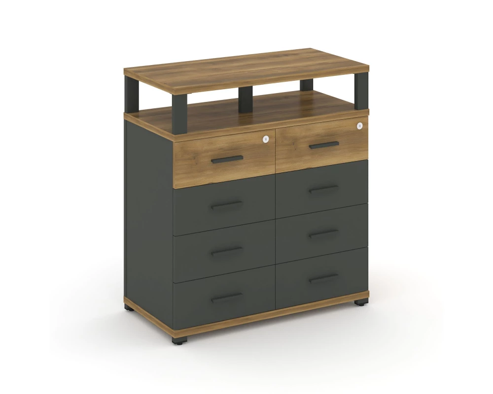 Тумба приставная широкая 8 ящ. с надставкой широкой CN.TSP-015 A 836x420x917 Concept