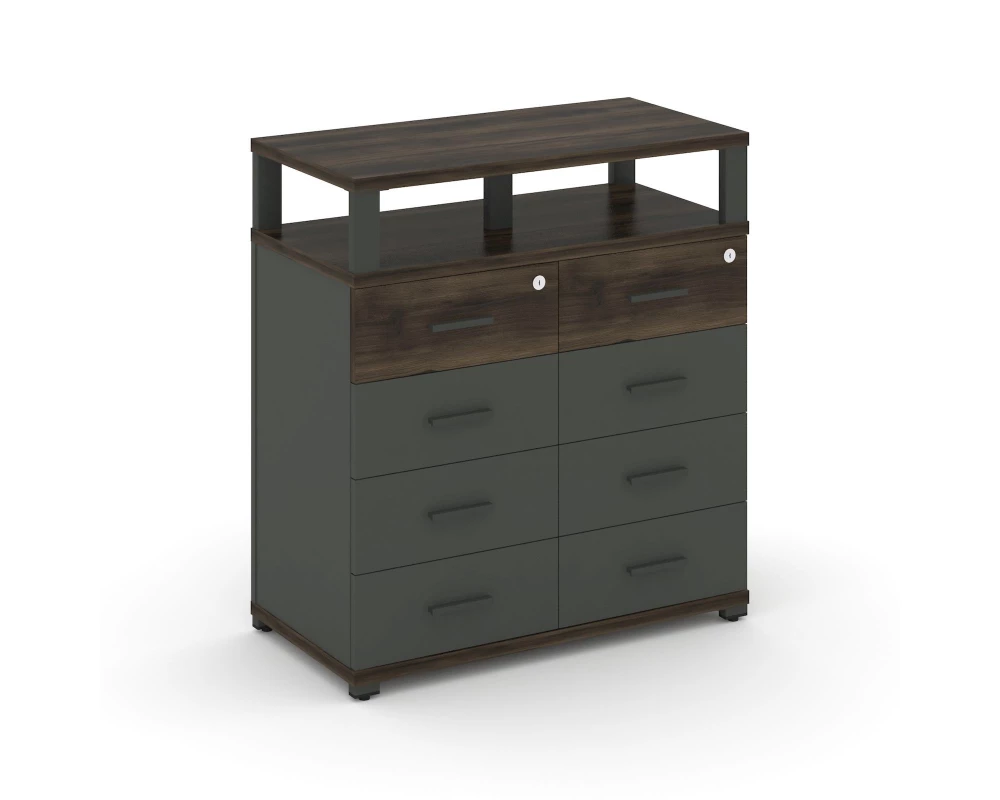 Тумба приставная широкая 8 ящ. с надставкой широкой CN.TSP-015 A 836x420x917 Concept