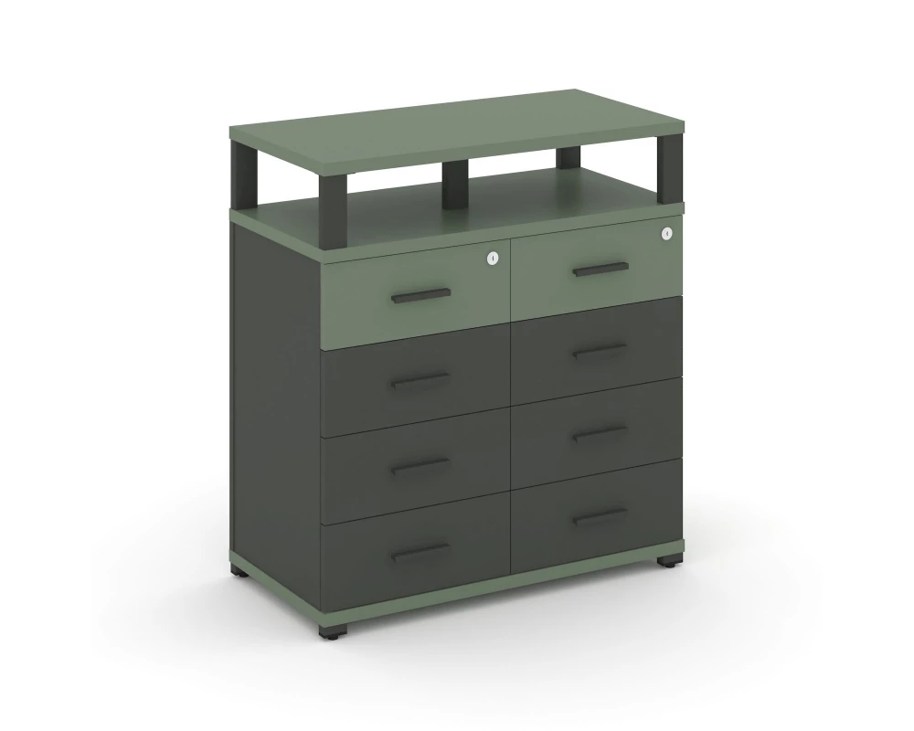 Тумба приставная широкая 8 ящ. с надставкой широкой CN.TSP-015 A 836x420x917 Concept