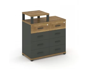 Тумба приставная широкая 8 ящ. с надставкой узкой CN.TSP-014 A 836x420x917 Concept images