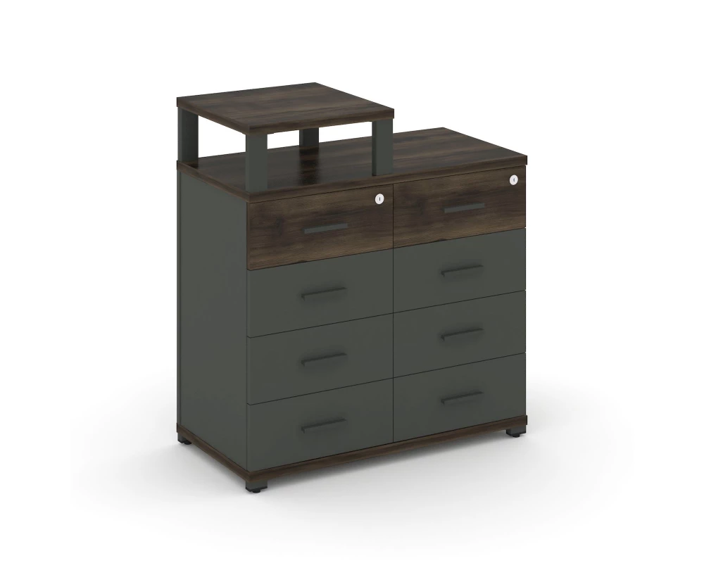 Тумба приставная широкая 8 ящ. с надставкой узкой CN.TSP-014 A 836x420x917 Concept