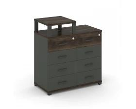 Тумба приставная широкая 8 ящ. с надставкой узкой CN.TSP-014 A 836x420x917 Concept images