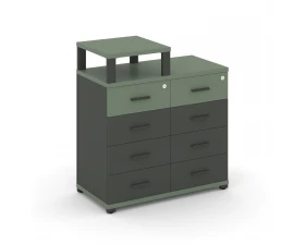 Тумба приставная широкая 8 ящ. с надставкой узкой CN.TSP-014 A 836x420x917 Concept images