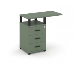 Тумба приставная узкая 3 ящ. со свесом. с надставкой широкой CN.TUS-002 B 836x420x750 Concept images