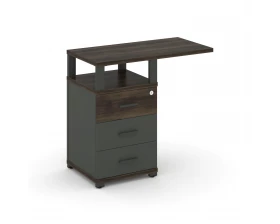 Тумба приставная узкая 3 ящ. со свесом. с надставкой широкой CN.TUS-002 W 836x420x750 Concept images