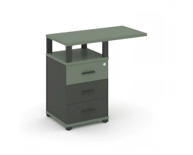 Тумба приставная узкая 3 ящ. со свесом. с надставкой широкой CN.TUS-002 W 836x420x750 Concept images