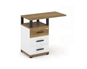 Тумба приставная узкая 3 ящ. со свесом. с надставкой широкой CN.TUS-002 W 836x420x750 Concept images