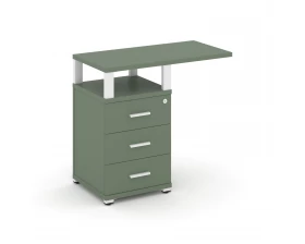 Тумба приставная узкая 3 ящ. со свесом. с надставкой широкой CN.TUS-002 W 836x420x750 Concept images