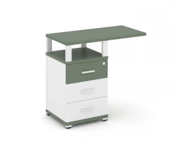 Тумба приставная узкая 3 ящ. со свесом. с надставкой широкой CN.TUS-002 W 836x420x750 Concept images