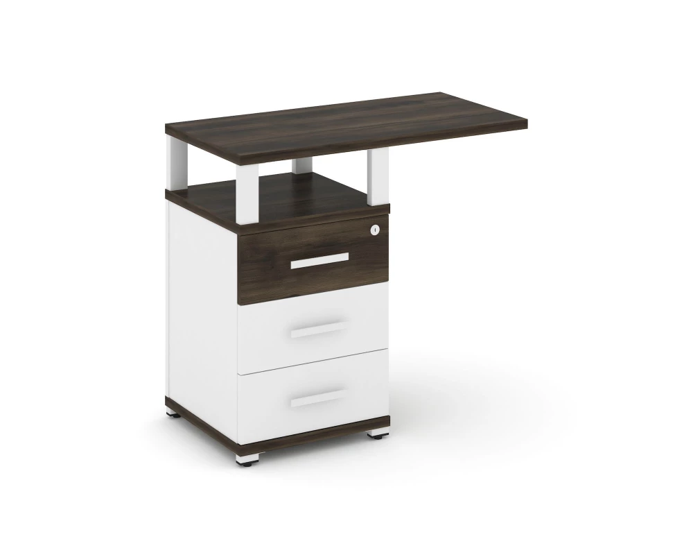 Тумба приставная узкая 3 ящ. со свесом. с надставкой широкой CN.TUS-002 W 836x420x750 Concept