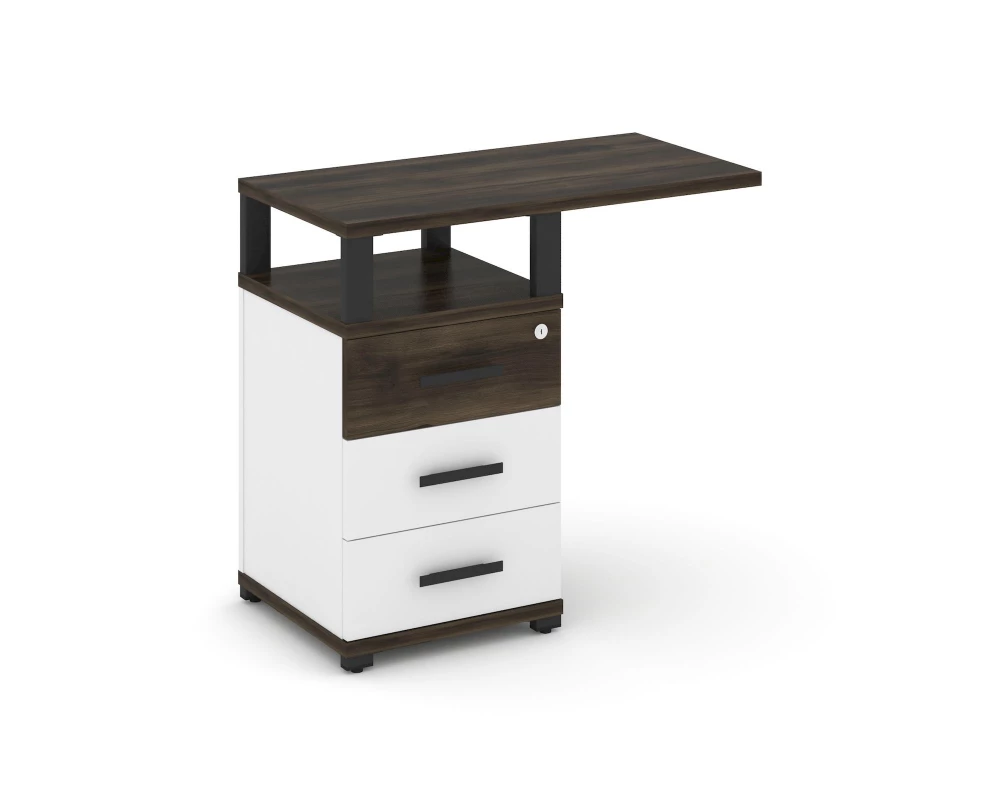 Тумба приставная узкая 3 ящ. со свесом. с надставкой широкой CN.TUS-002 W 836x420x750 Concept