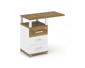 Тумба приставная узкая 3 ящ. со свесом. с надставкой широкой CN.TUS-002 W 836x420x750 Concept images