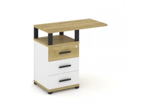 Тумба приставная узкая 3 ящ. со свесом. с надставкой широкой CN.TUS-002 W 836x420x750 Concept images