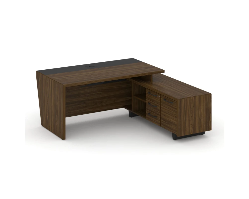 Стол для руководителя с опорной тумбой, правый 180 Корнер / Corner