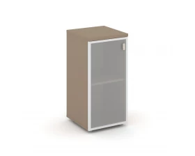 Шкаф низкий узкий левый (1 низкий фасад стекло в раме сатин матовый) 40x42x82,3 Estetica images