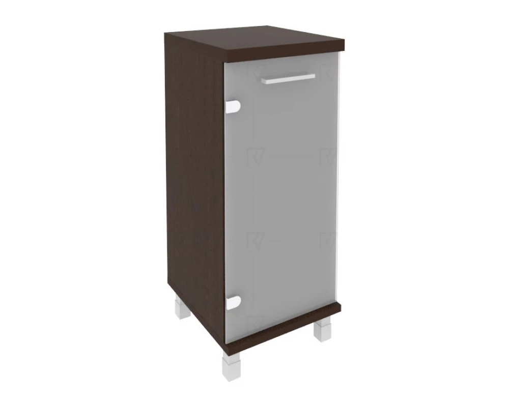 Шкаф низкий узкий 1 низкая дверь стекло левый 401x432x958 First