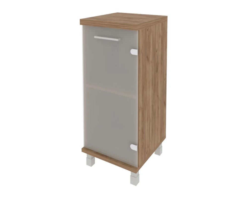 Шкаф низкий узкий 1 низкая дверь стекло правый 401x432x958 First