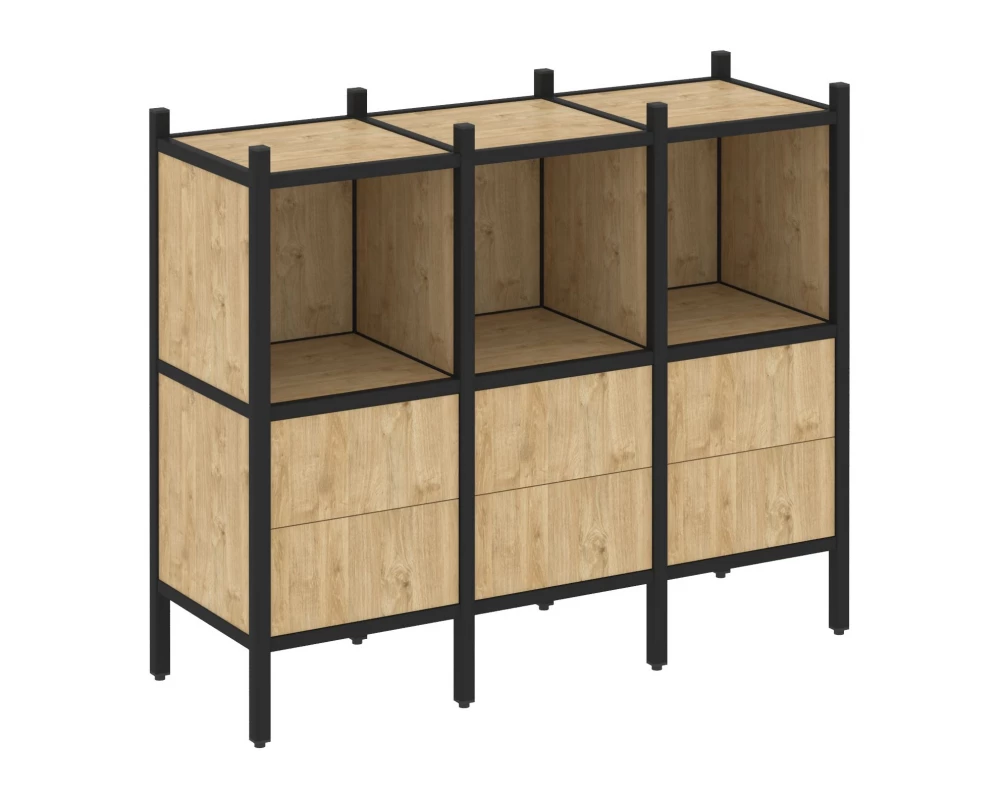 Прямой стеллаж L-07 1278x446x1047 Loft