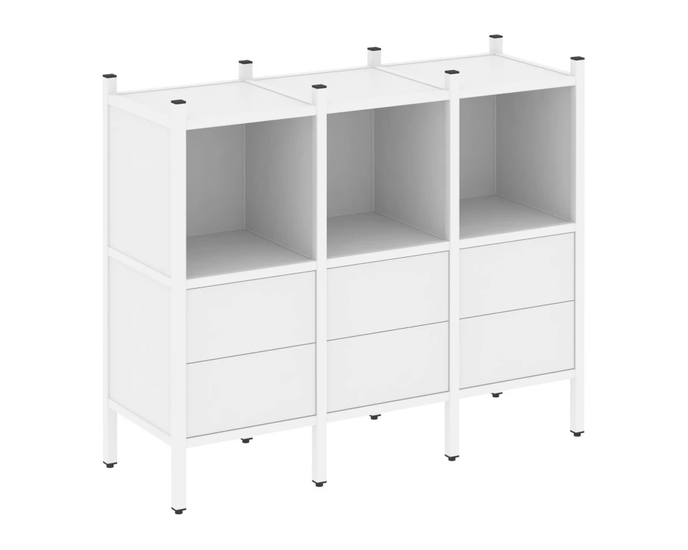 Прямой стеллаж L-07 1278x446x1047 Loft